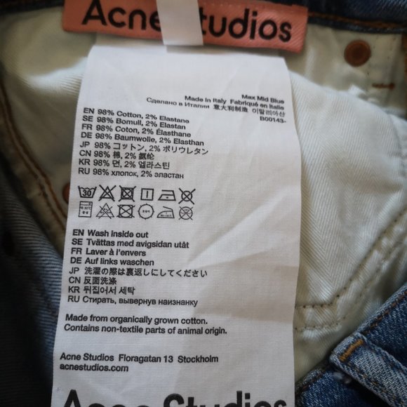 Acne Studios Men's Max Slim-fit Jeans in Mid Blue, 30x32 - Picture 8 of 8